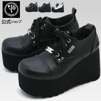 ヨースケ YOSUKE 厚底シューズ レディース レースアップシューズ 10cm 厚底フラット 靴 【公式SHOP特典キズ補修液付】