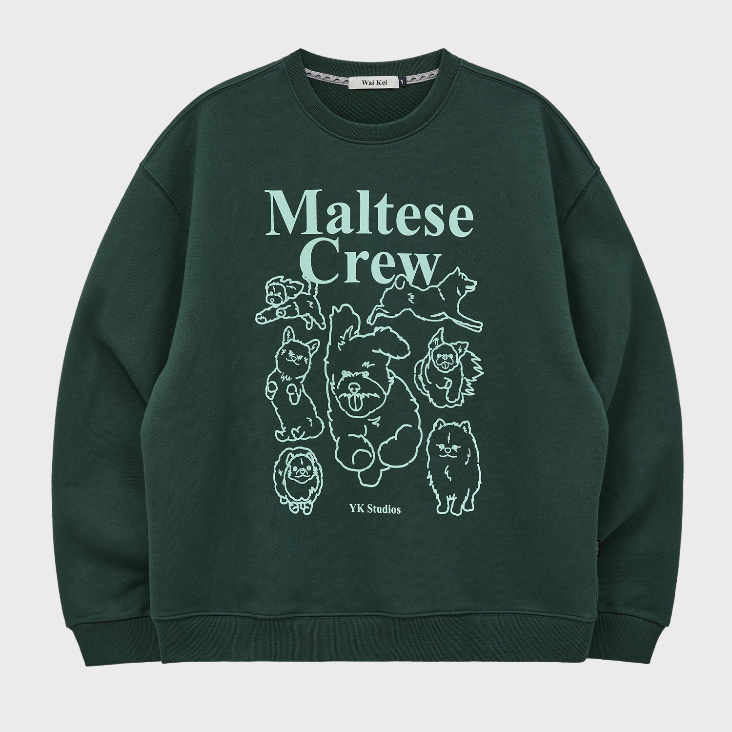 Maltese Crew Line Graphic Sweatshirt GREEN
