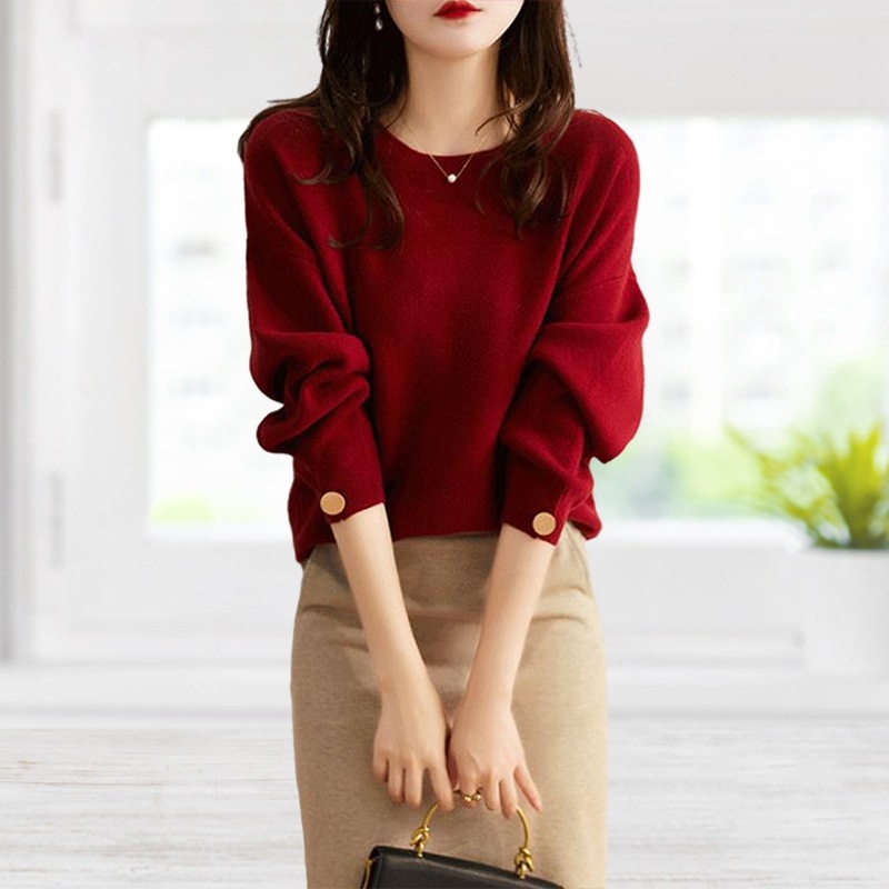 トップス カットソー 袖あり 長袖 ラウンドネック 大人可愛い きれいめ シンプル カジュアル 大人 上品 おしゃれ お洒落 大人女子 こなれ感 エレガント 主役級 存在感 フォーマル 春 秋