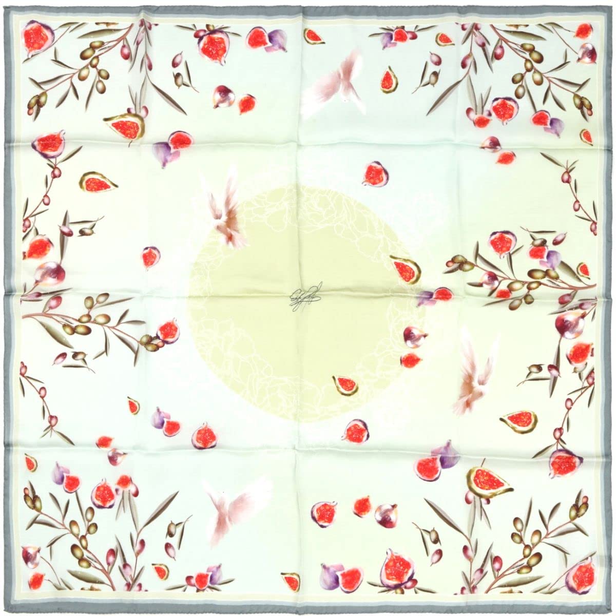 [G.Barsanti&Figli] バルサンティ スカーフ レディース シルク100% 大判 85x85 正方形 イタリア製 オリーブミントグリーン