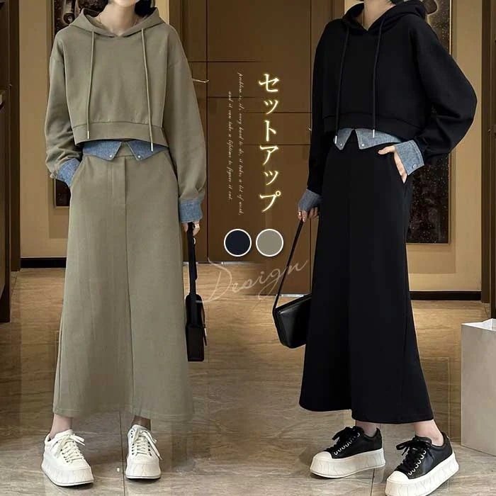 レディース 30代 2点セット 上下 2点セット ブラウス レディース スウェット秋 トップス