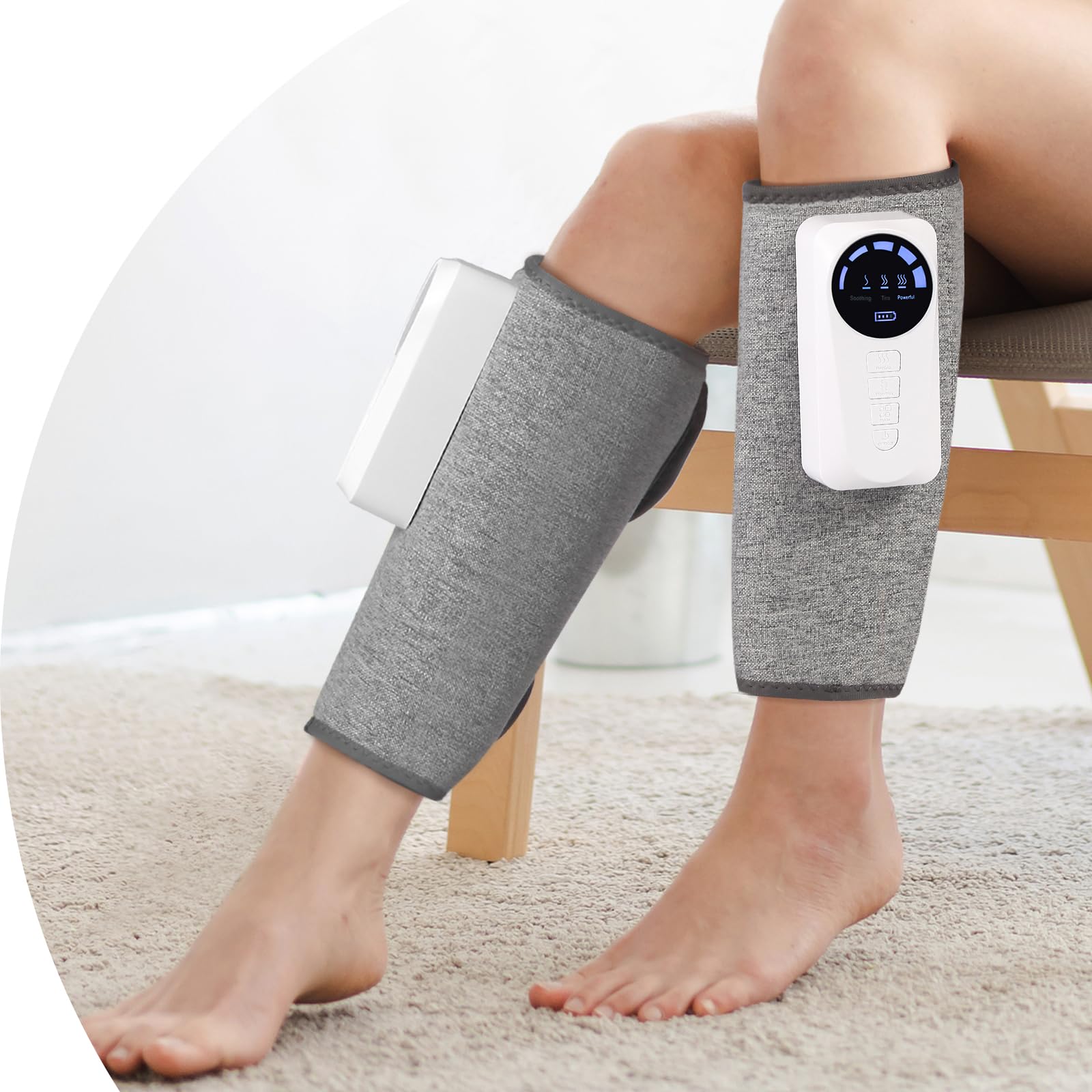 ふくらはぎケア 空気圧 温熱 振動機能 フットケア ハイパワー 5段階強度 3段階温度調節可能 足ケア 着脱簡単 静音 自動オフ コードレス 大容量バッテリー 軽量 Type-C充 12066
