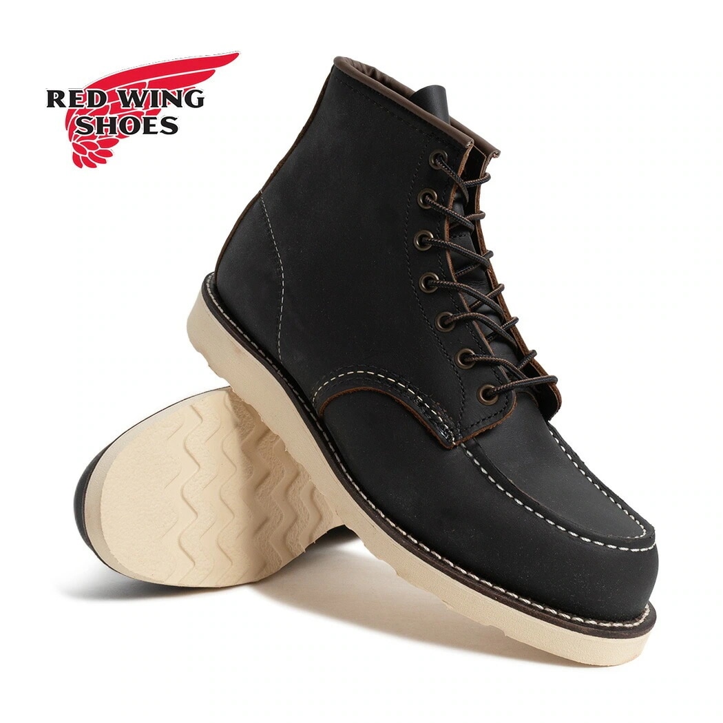 RED WING レッドウィング ブーツ 6インチ クラシック モック 6-INCH CLASSIC MOC BLACK ( ブラック 黒 レザーブーツ USA製 ビブラム レースアップ アメカジ ア