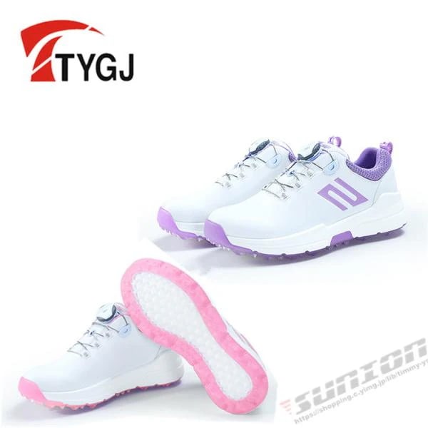 ゴルフ ゴルフシューズ ダイヤル式 ソフトスパイク レディース スパイクシューズ 防水 人工皮革