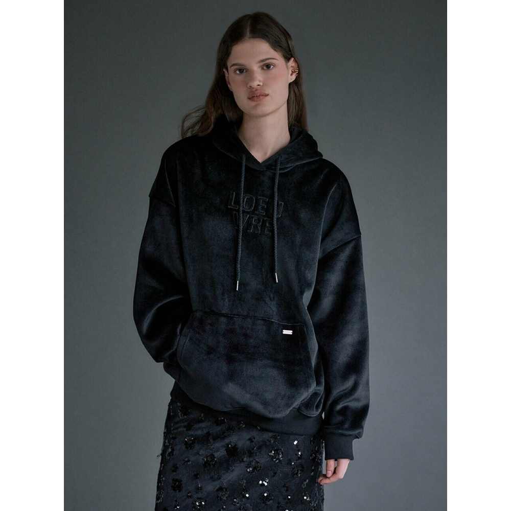 LOEUVRE ベルベット刺繍ワッペンパーカー SW3WE447 2color