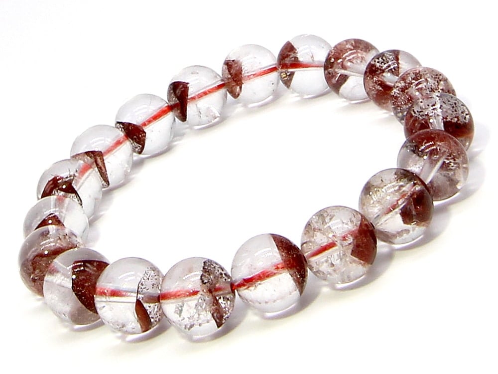 レッド ファントムクォーツ ブレスレット 10mm パワーストーン ブレスレット レディース メンズ 天然石 数珠 アクセサリー メンズブレスレット レディースブレスレット パワーストーンブレスレット