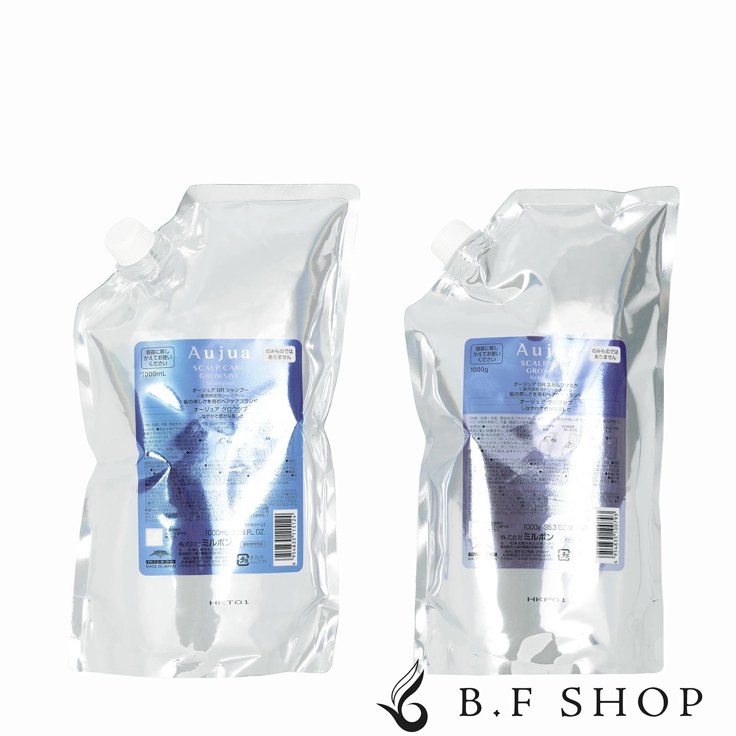 【セット品】ミルボン オージュア グロウシブ シャンプー ＆スカルプマスク 1000ml 詰め替え用 レフィル 薬用頭皮用シャンプー 医薬部外品 LSC