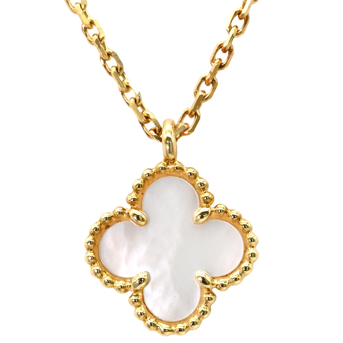 ヴァンクリーフアーペル Van Cleef & Arpels ネックレス スウィート アルハンブラ ペンダント K18YG マザーオブパール パールホワイトXイエローゴールド 白 Au750 18K 116,905円