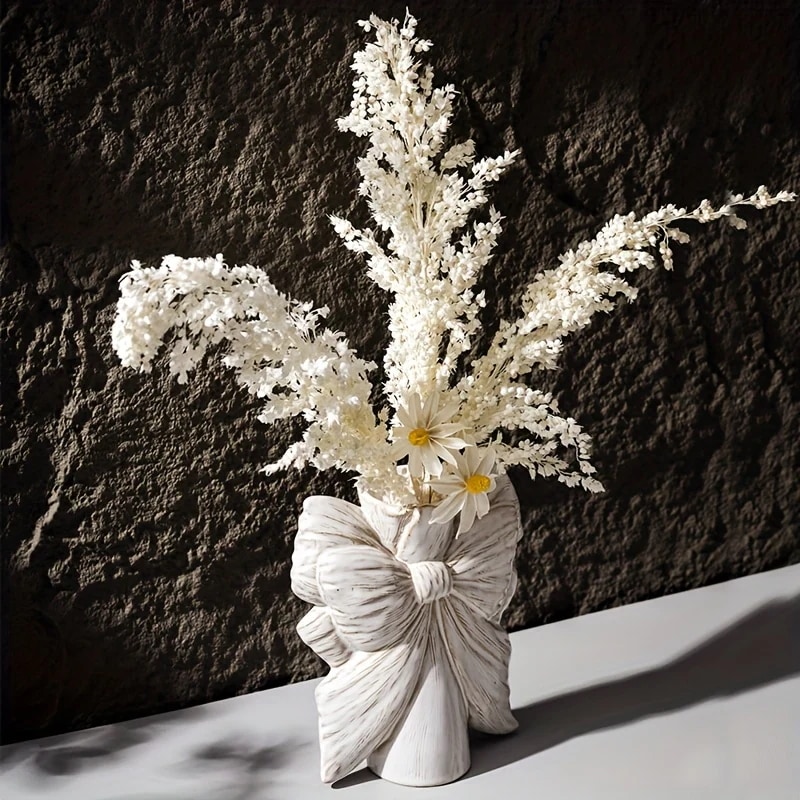 花瓶 ボウノット形 リボン ヴィンテージ調 おしゃれ かわいい インテリア 北欧 フラワーベース 花器 一輪挿し プレゼント オフホワイト 4-7 5,178円