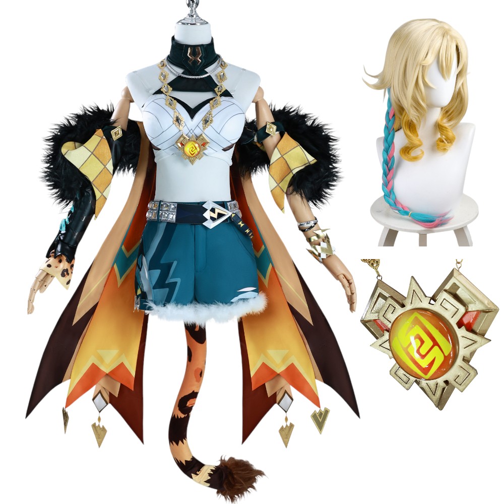 Monenjoy　原神 シロネン ナタ　実装 実物化　コスチューム　変装　イベント　仮装　衣装　コスプレ　ウィッグ追加購入　学園祭　舞台衣装