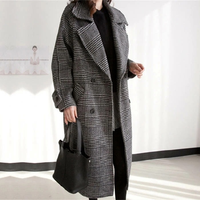 チェスターコート ロング丈 トレンチコート チェック柄 レディース 秋 冬 無地 ウール混 ラシャ コート アウター 着痩せ お洒落 大人 体型カバー 上品 通勤 体型カバー ゆったり ゆるっと 大き