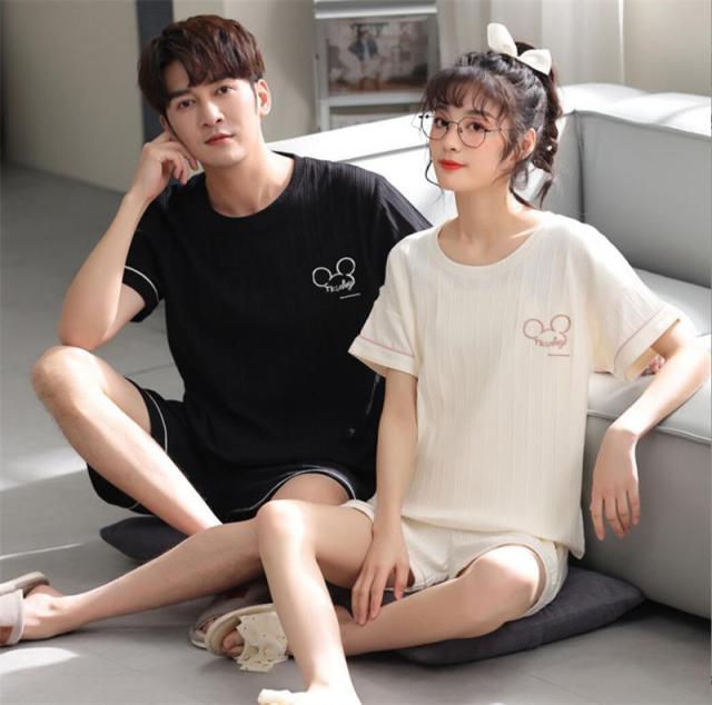 【三太郎の日】春夏新作 ディズニー ペアパジャマ カップル ペア ルームウェア 夏 ペアルック パジャマ 男女セット 綿 寝巻き 部屋着 お揃い 寝間着 ギフト 結婚記念日