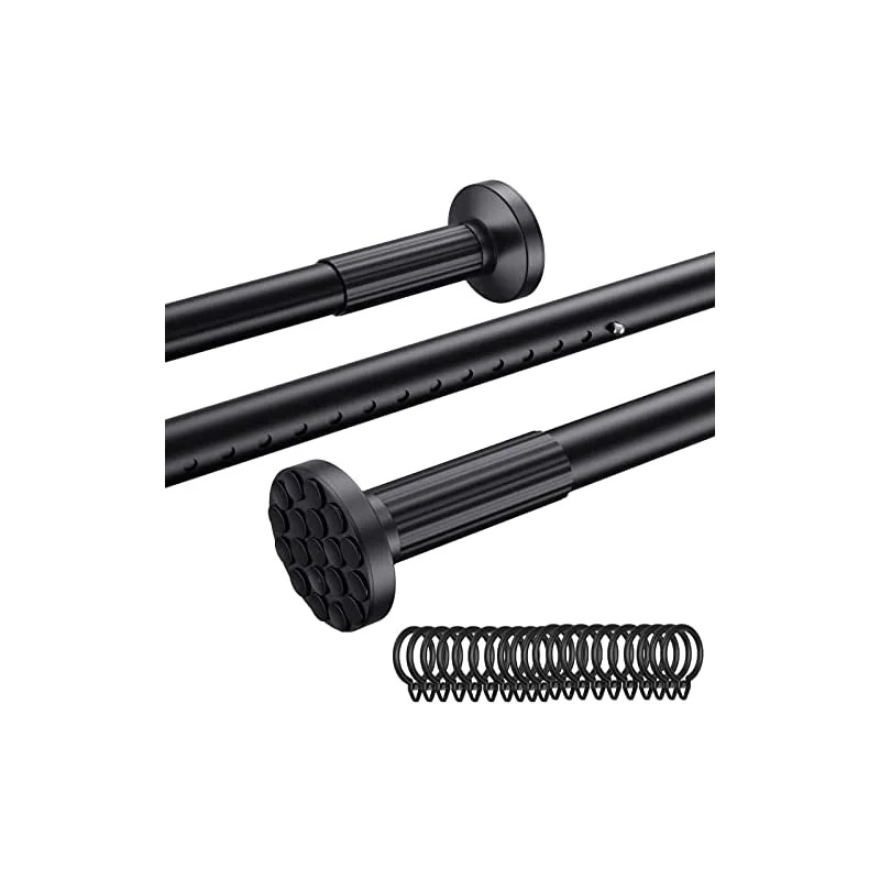 即納Goowin つっぱり棒 強力 突っ張り棒 黒 カーテンロッド 強負荷 物干し竿 室内 洗濯物干し 耐荷重4520kg 直径32mm(128-330cm)