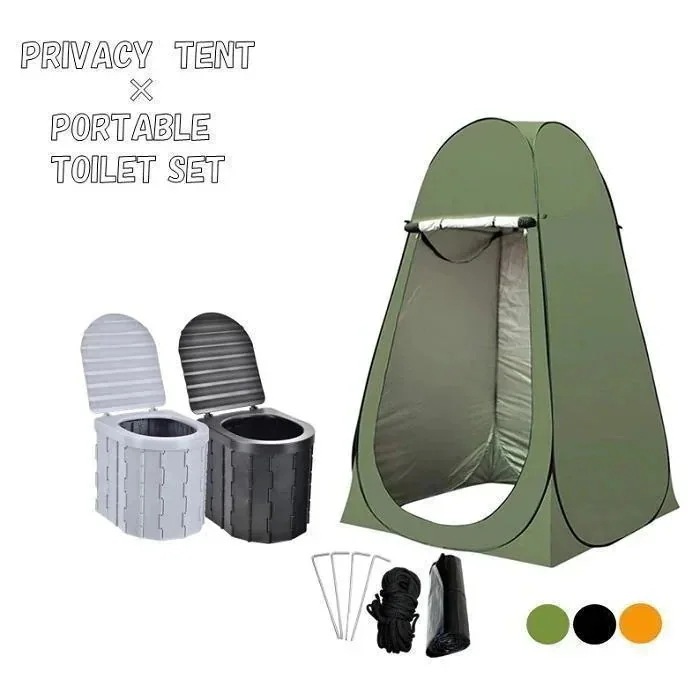 メガ割 簡易トイレ テント セット ポータブルトイレ プライバシーテント 処理袋付き 折りたたみ 簡易 災害用トイレ 防災 非常用 キャンプ アウトドアxh