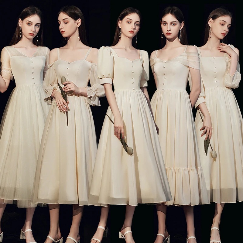 母親 同窓会 グレー 【縁喜】花嫁ロングドレスブライズメイド Vネック 結婚式ワンピース フォーマルドレス パーティードレス 体型カバー メガ割 お揃いドレス 20 ドレス