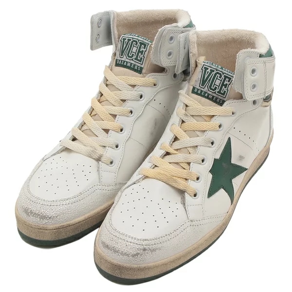 スニーカー スカイ スター ホワイト グリーン メンズ GOLDEN GOOSE GMF00230 F005843 10502