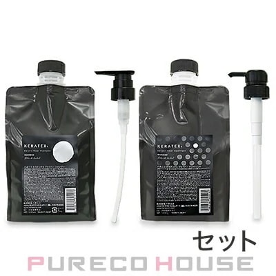 ハホニコ ケラテックス ファイバー シャンプー (レフィル) 1000ml ポンプ付 + トリートメント (レフィル) 1000g ポンプ付 【セット】