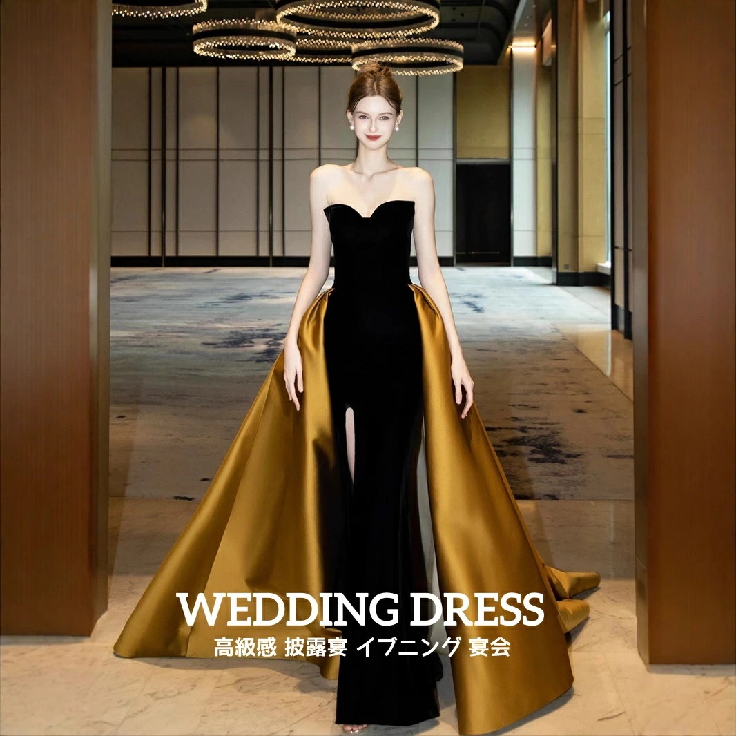【当店人気商品】レディースドレス エレガント ウェディングドレス 高級感 イブニングドレス 披露宴 音楽会 演奏会 ロングドレス 結婚式 パーティー 披露宴 宴会 礼服 司会 オフショルダー 着痩せ 5,839円