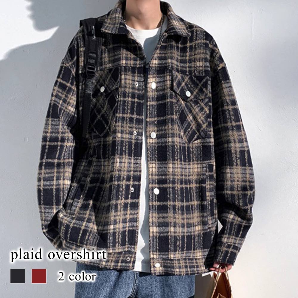 ステンカラーコート メンズ チェック柄オーバーシャツ ミドル ピーコート 50代 ロング スタンドカラーコート 春 ショート丈 チェスターコート トレンチコート 冬 アウター セール 厚手 コート ブ 5,806円