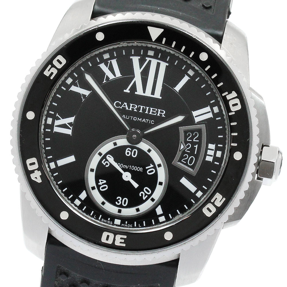 カルティエ CARTIER W7100056 カリブル ドゥ カルティエ ダイバー スモールセコンド 自動巻き メンズ _892245【中古】