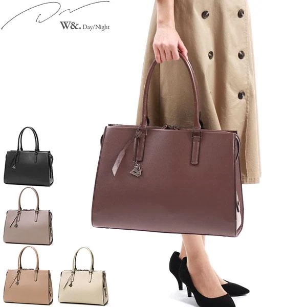 セール トッテン トートバッグ スクエア A4 FILE サイズ 横型 肩掛け PC 13.3インチ ファスナー 通勤 レディース 11753 wsb