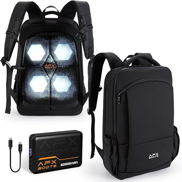 ペルチェ 冷却リュック 冷暖兼用 -21℃～50℃温度調節可 20000mAhバッテリー 背中冷却 暑さ対策グッズ 20L ビジネスリュック(ブラック, 20L)