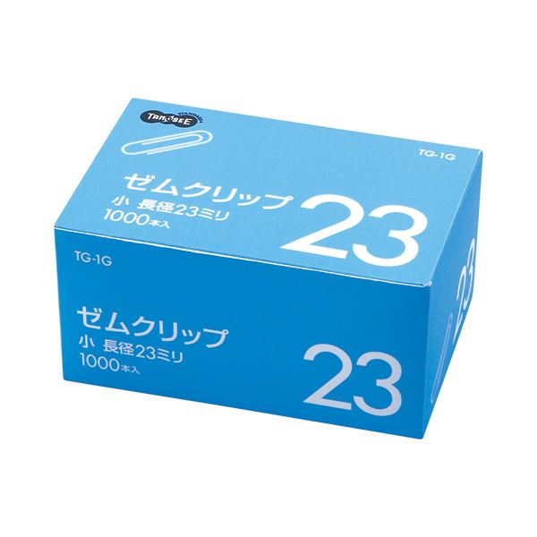 (まとめ) TANOSEE ゼムクリップ 小 23mm シルバー 業務用パック 1箱（1000本） (×30セット)