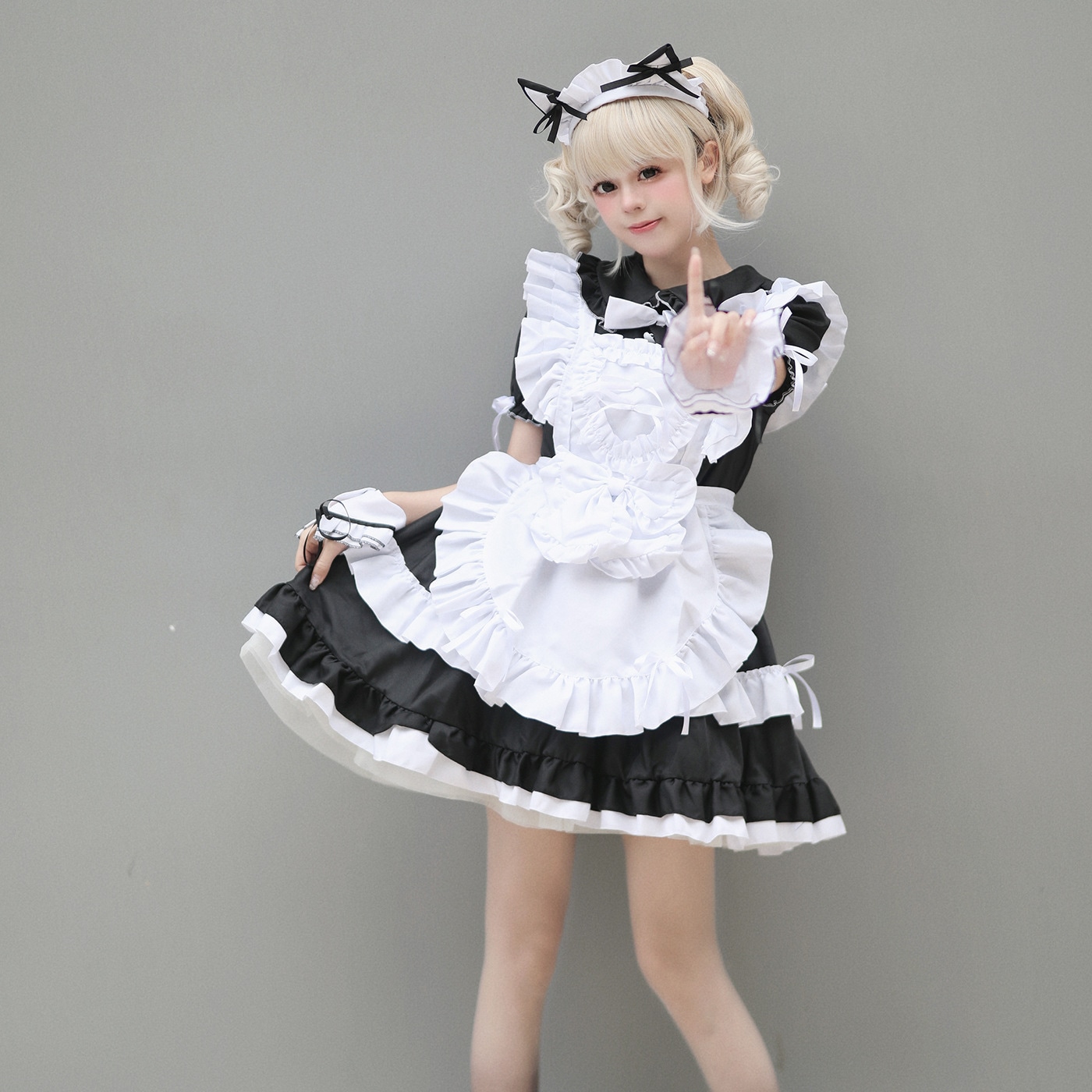 2026 メイド服 黒 赤 人気 ドレス 可愛い ワンピースセット 大きいサイズ ドレスワンピース コスプレコスチューム 文化祭 レディース