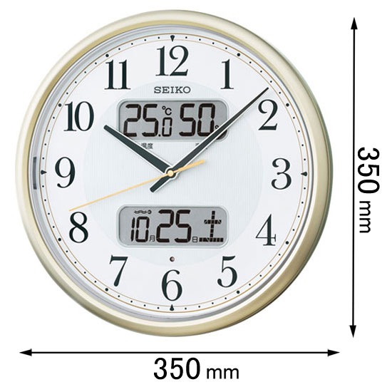 セイコータイムクリエーション 電波掛け時計 暗時点灯　温度 湿度計付き KX384S