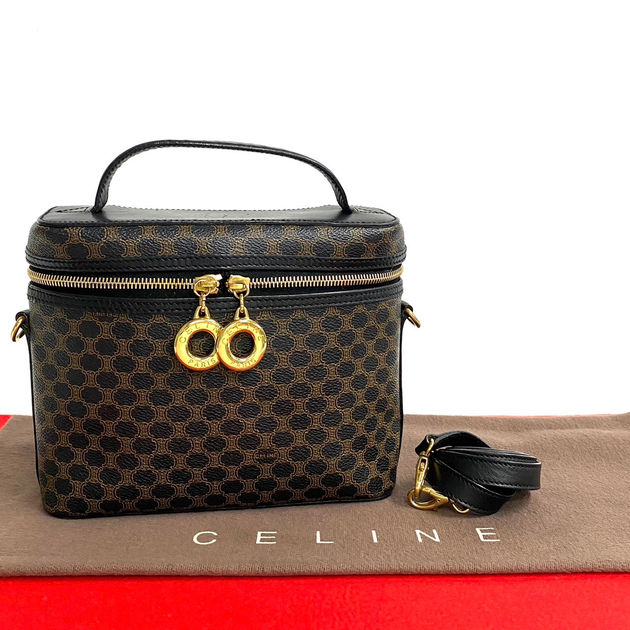 ヴィンテージ マカダム ブラゾン 柄ショルダーバッグ レザー PVC ブラック 21418 60,665円