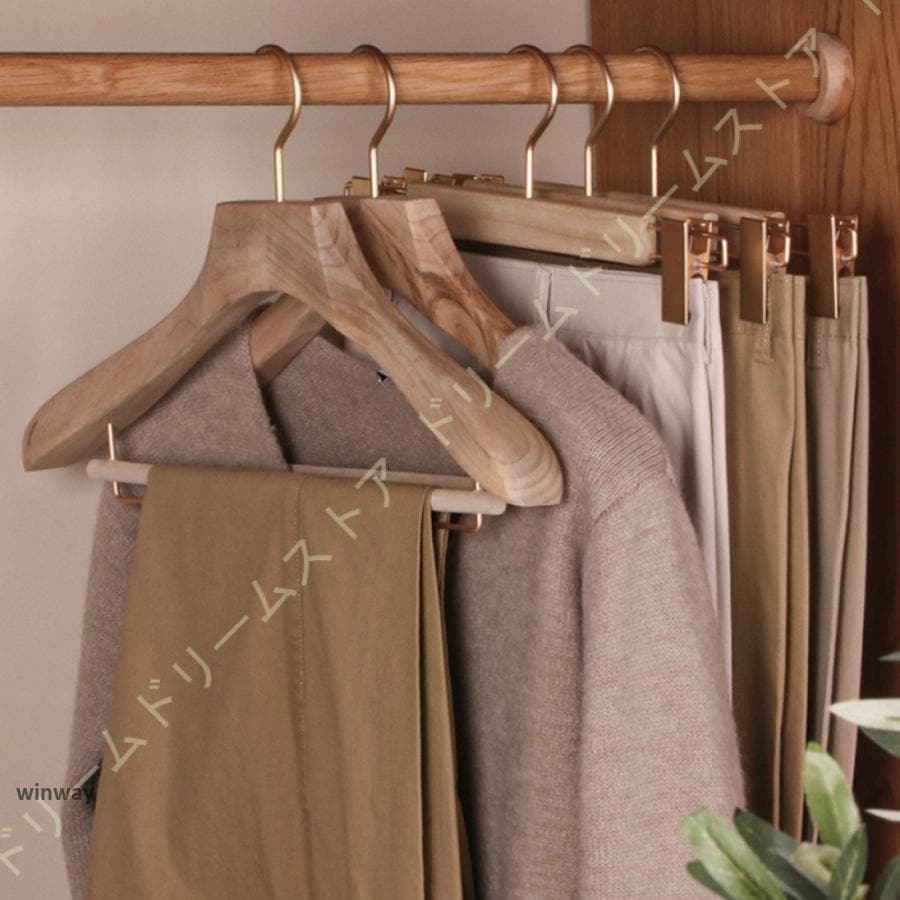 スーツハンガー 6本組セット 天然木製 木のハンガー 大きい 高級 コートハンガー メンズ 洋服ハンガー ジャケット用ハンガー スーツ用 業務用 ズボン 紳士