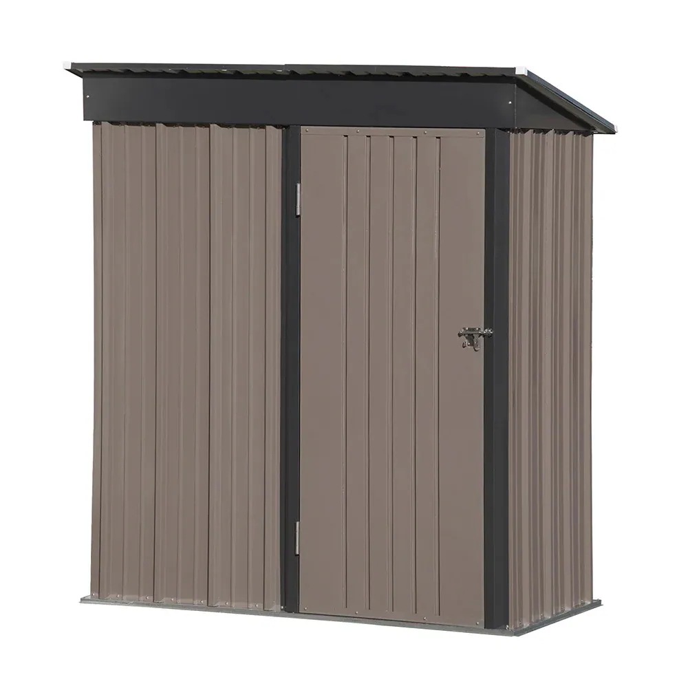 【国内出荷-送.料.無.料】【ブラウン棚あり】物置屋外大型収納可能ガーデン/庭/田畑/農場大型物置戸外収納庫倉庫物置防水/耐侯/鍵付き頑丈大容量スチール床がないvideo 14,416円