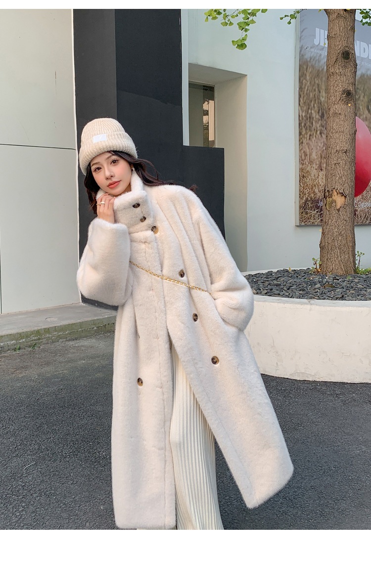 2025 秋冬 ロングコート 冬 厚手 ロング丈 百掛け 暖かい おしゃれ 立ち襟 人工ファー アウター レディース