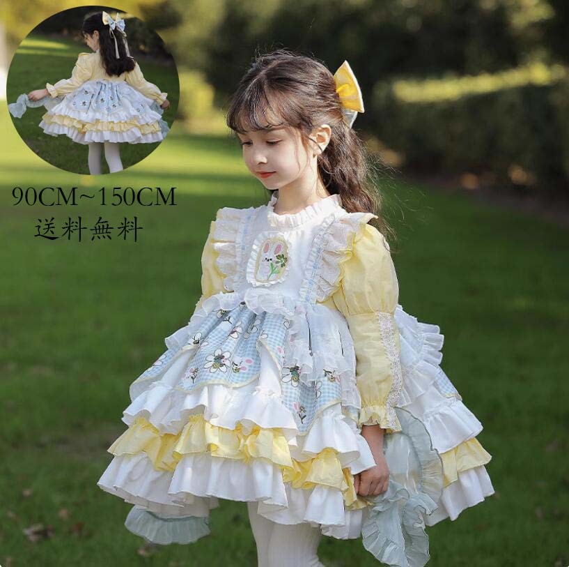 新製品 Lolita 子供ワンピース ロリータ風 女児 イベント 長袖ワンピース 子供服 ワンピース 洋服 子ども服 女の子 可愛い キッズワンピース 礼服 ジュニア フォーマル 子供用 Kid Dr