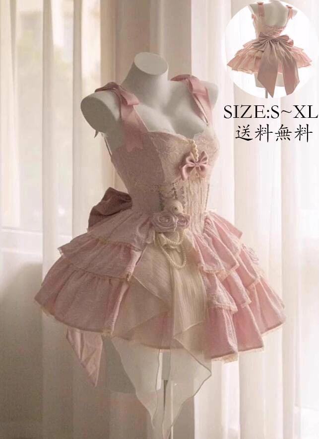 リピーター続出日系女子中高生 コスチューム 衣装 ロリータ風 演出服 jskワンピース 花嫁洋服 Lolita ウエディングドレス コスプレ ノースリーブ レディース 可愛い イベント衣装 切り替え風