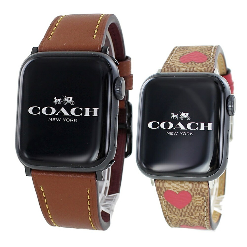 コーチ アップルウォッチバンド ペア カップル アップルウォッチベルト apple watchバンド ブラウン レザー 革 ブランド おしゃれ シリーズ 9 8 7 SE 全シリーズ対応 ULTRA