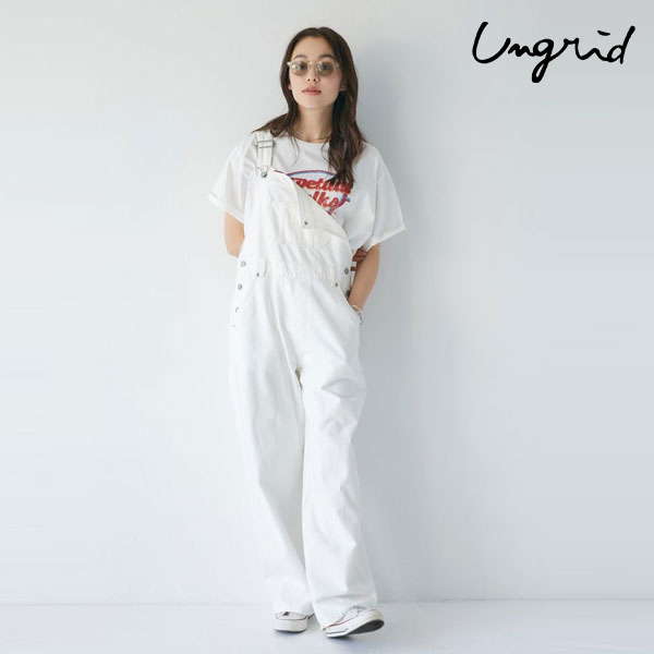 【SALE40%OFF】【即納】アングリッド ungrid オールインワン 24春夏 ルーズデニムサロペット ワークパンツ ロング丈 112420344101