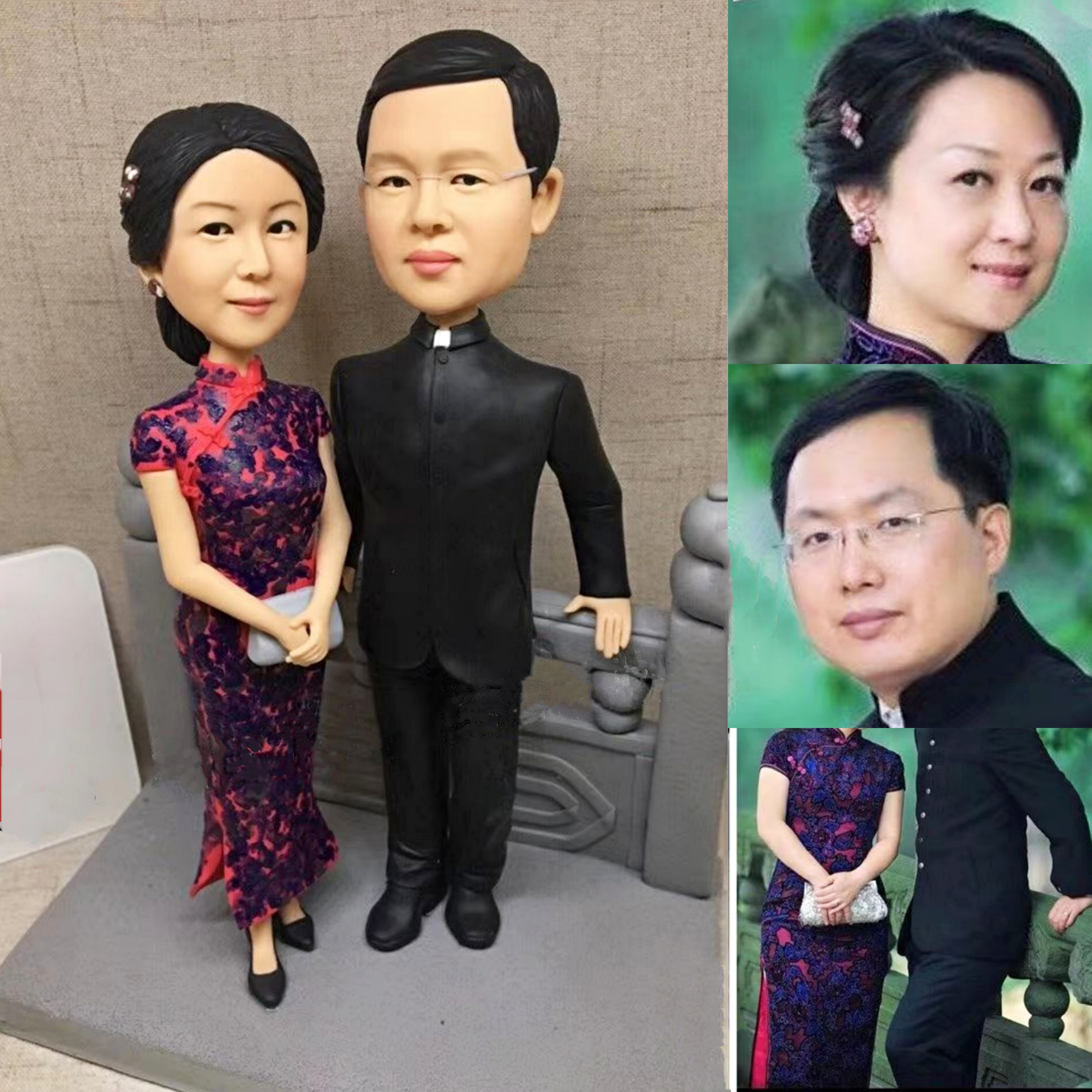 【オーダーメイド】3D肖像画 似顔絵 人形 フィギュア 結婚祝い 周年記念日 カップル 彼氏 彼女 夫婦 両親 贈呈品 記念品