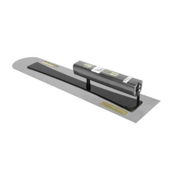 金長 土間鏝本焼0．7黒塗角柄 450MM 大工道具 左官鏝 土間鏝 先丸鏝