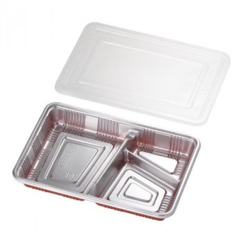 福助工業　仕切付弁当容器　透明蓋付（100セット入）　LC-9P　GBV1902