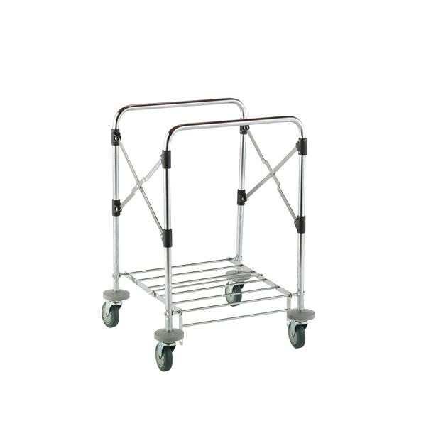 スタンディングカート/運搬カート 本体 小 φ100キャスター バンパー付 折りたたみ式 連結式 業務用 工場 店舗