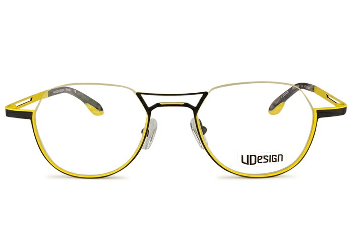 ブイデザイン VDesign 5945 c.ja イエロー メガネ めがね 眼鏡 アンダーリム ポリゴン 多角形 ハーフリム 逆ナイロール ボストン