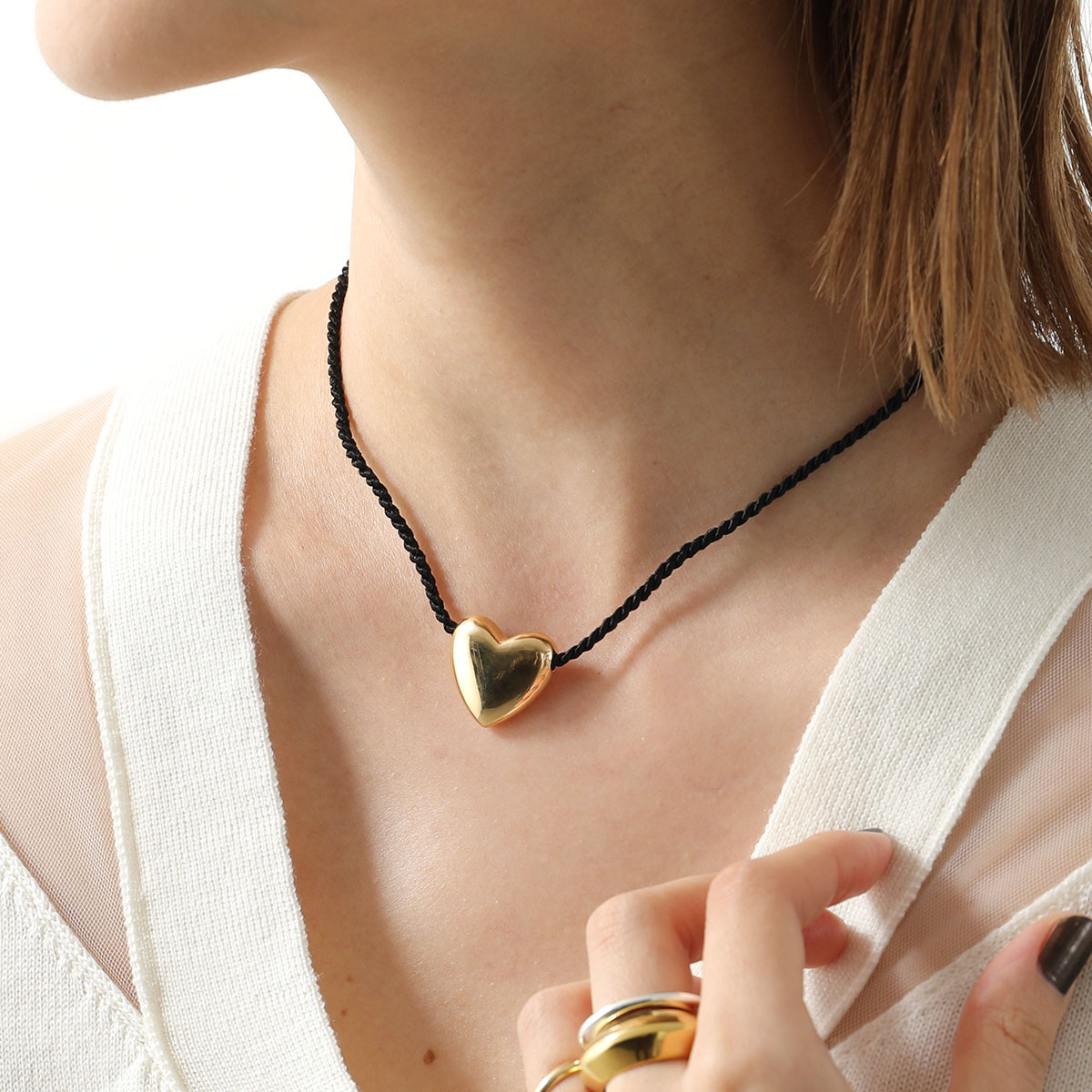 ANNIKA INEZ アニカイネズ ネックレス Heart Necklace Sml 587-SML レディース ハート ペンダント チョーカー アクセサリー silver925 ゴールド