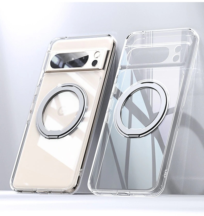 Pixel 8 ケース MagSafe対応 多機能スタンド グーグルピクセル 8 pro 用 Pixel 9ケース携帯ケース スマホケース 耐衝撃 カメラレンズ保護 透明 ワイアレス充電クリア