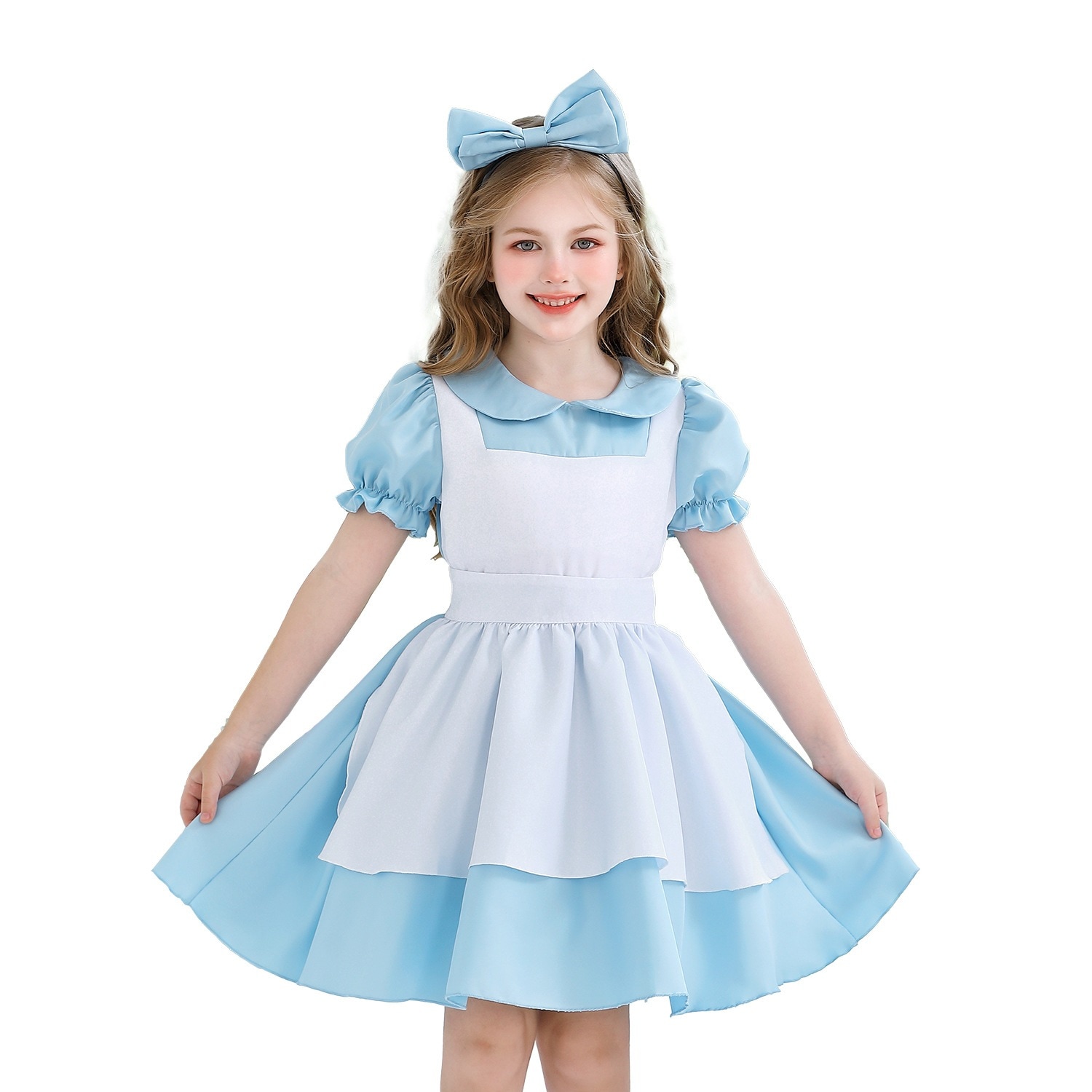 ハロウィン演出服アリスプリンセススカートメイド服女子子供服田園農場ワンピースcos