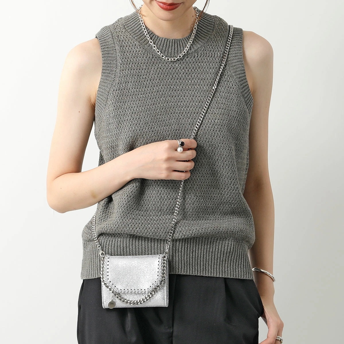 STELLA McCARTNEY ステラマッカートニー チェーンウォレット Falabella ファラベラ 7B0060 WP0301 レディース ミニ財布 8101/SILVERコインケース
