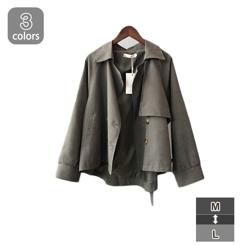 トレンチコート レディース 春コート ショートコート ショート丈 アウター 柔らかい 着痩せ 通勤 通学 オフィス 入学式 卒業式 大きいサイズ 50代 40代 30代 ミセス 春 秋 冬 きれいめ