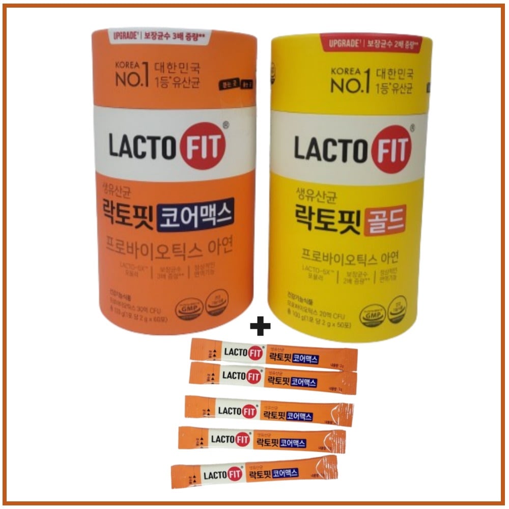 生乳酸菌 コア 60包 1個 LACTO FIT Core Max + 鍾根堂 生乳酸菌 ゴールド 50包 1個