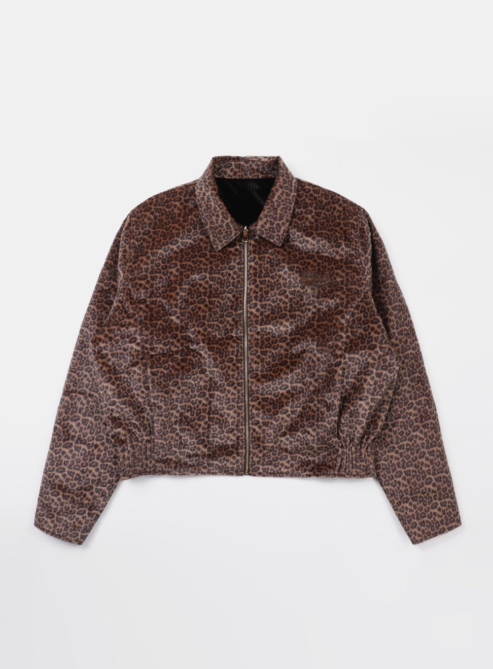 【BADBLOOD】 LEOPARD REVERSIBLE VELVET HARRINGTON JACKET : BLACK