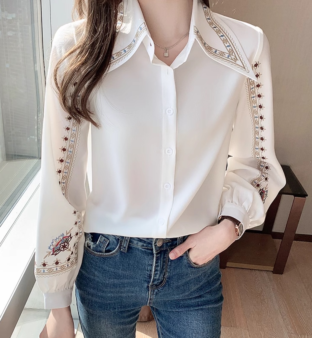 トップス レディース シャツ ブラウス 長袖 かわいい 大人可愛い きれいめ シンプル カジュアル 上品 おしゃれ こなれ感 ラフ ガーリー モダン 主役級 ヴィンテージ ベーシック アメリカン